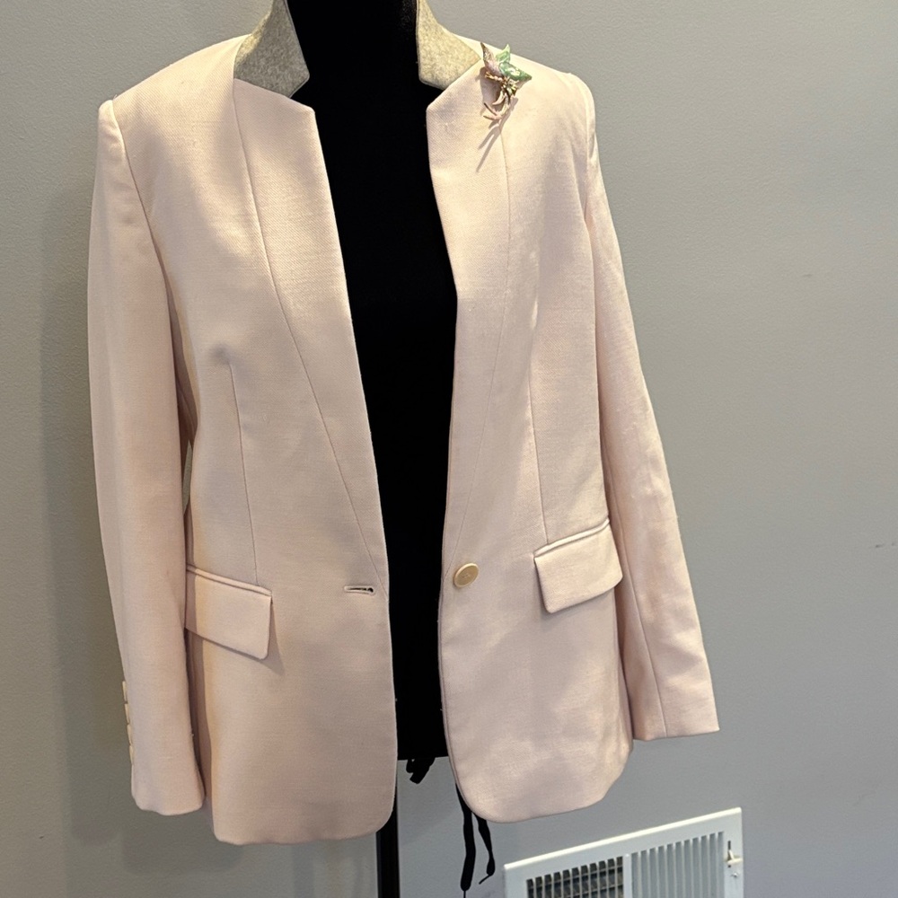 Stella McCartney Blush Blazer with Gold Accent
